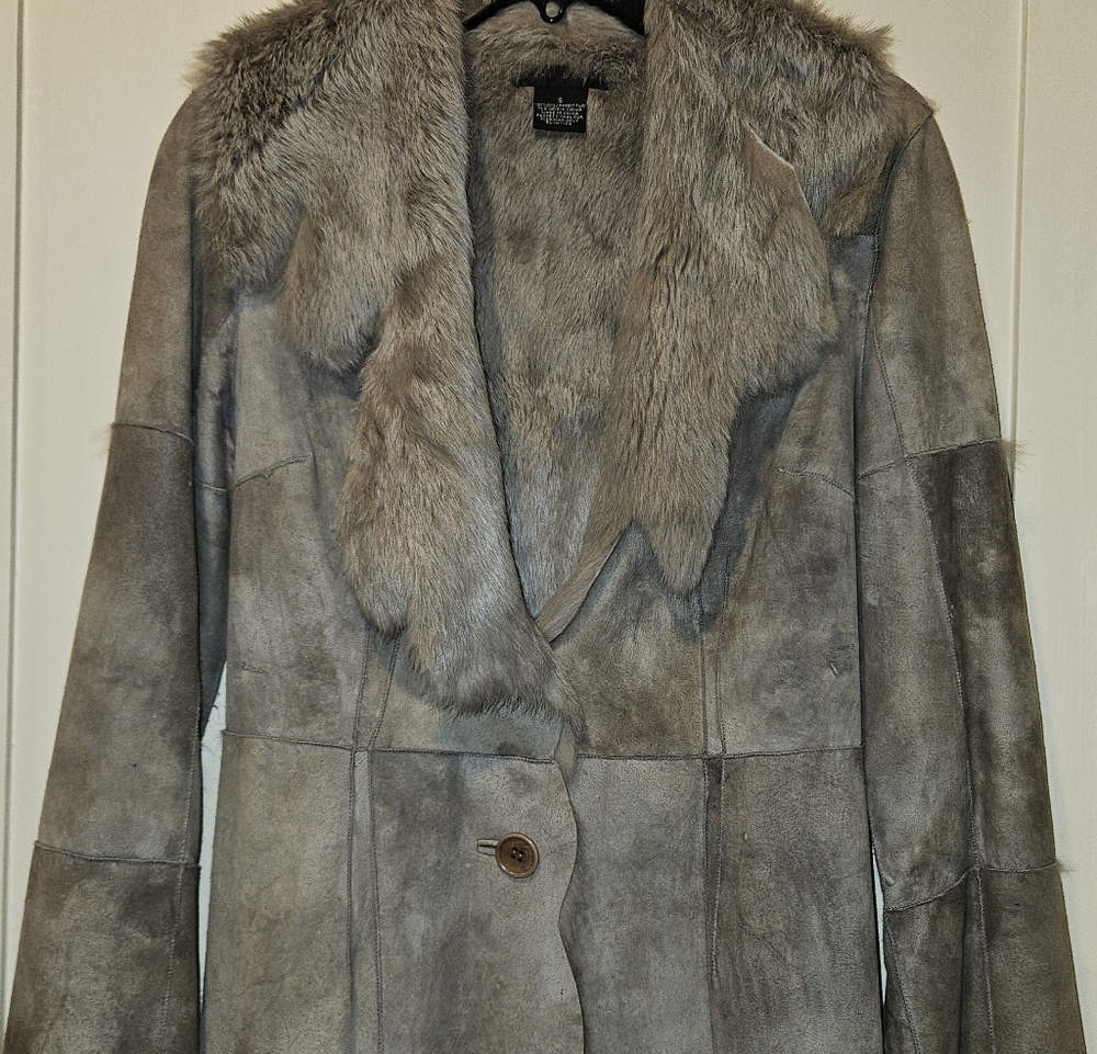Sale! Was $79 Sheri Bodell Suede Rabbit Fur Jacket - Picture 12 of 13